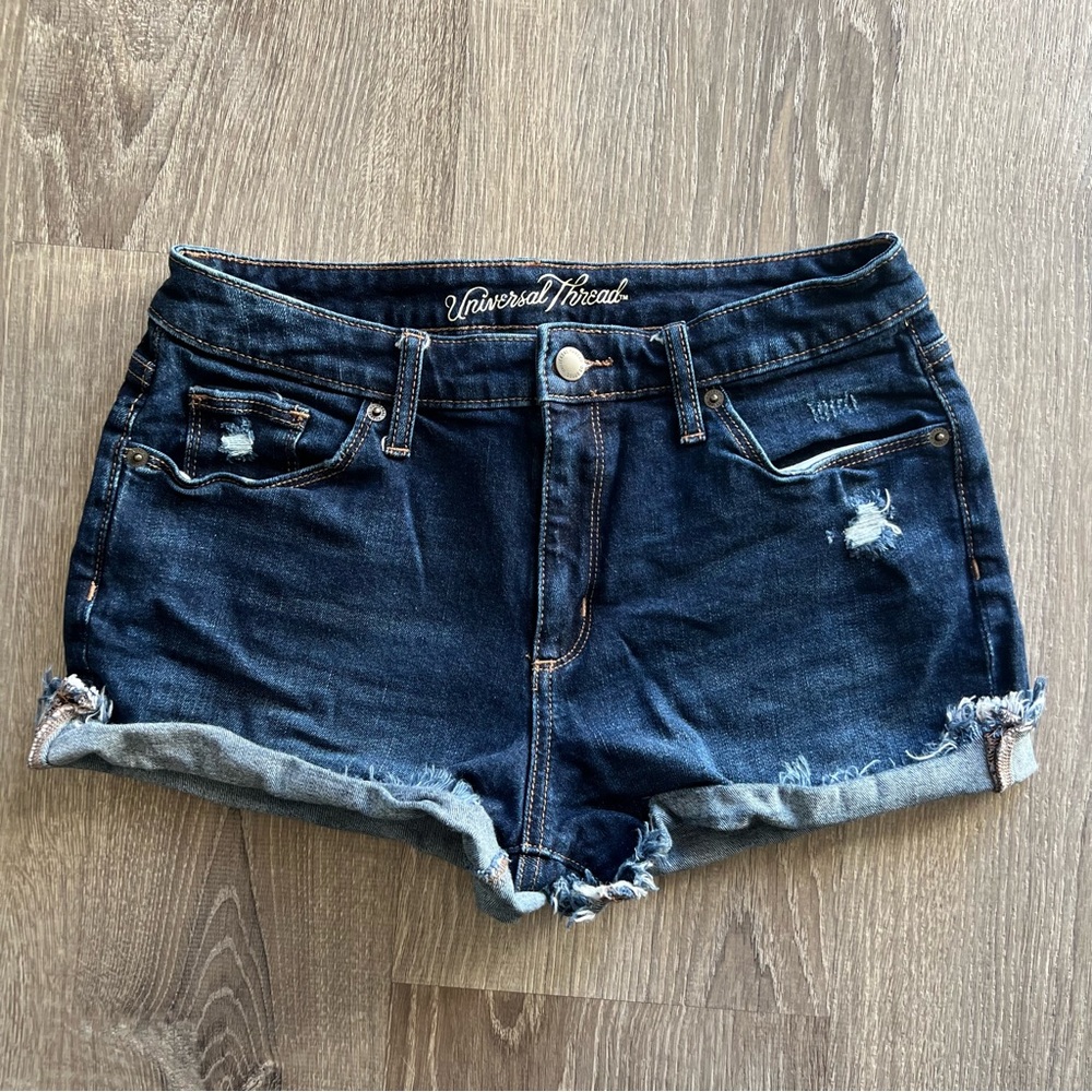 Universal Thread High Rise Shortie Blue Jean Shorts Size 6/28R